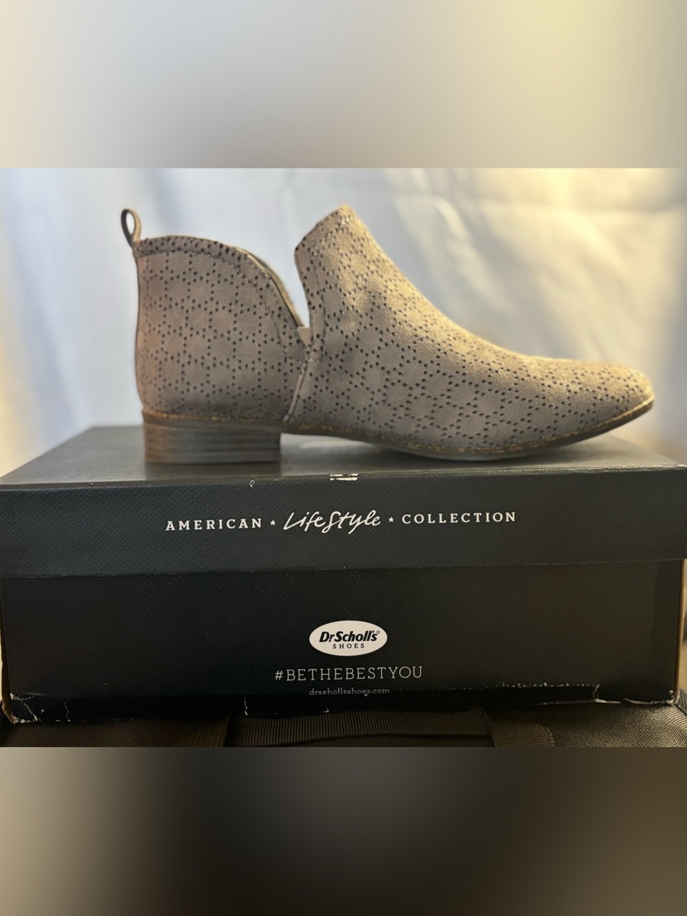 Dr. Scholls Women’s Rate Bootie Dark Shadow Grey Microfiber Size 7.5M NWT